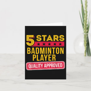 Cartão Jogador de Badminton 5 Estrelas - Gif de Esporte d