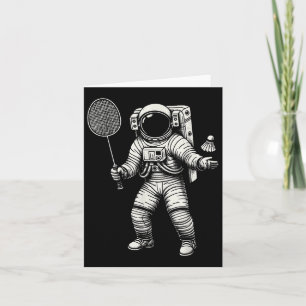Cartão Jogador de Badminton Astronauta Espacial Esporte S
