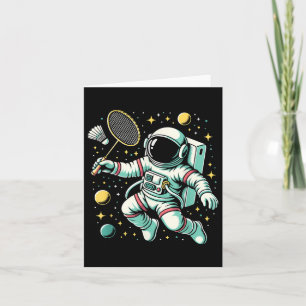 Cartão Jogador de Badminton Astronauta Esporte Shuttle