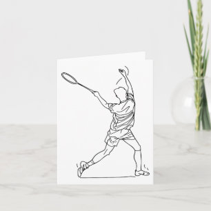 Cartão Jogador De Badminton Desenhando O Jogo Do Shuttle 