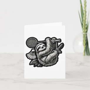 Cartão Jogador de Badminton Engraçado Design _7