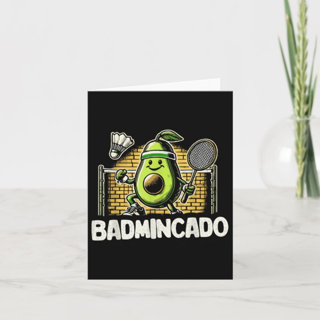 Cartão Jogador de Badminton Engraçado Design _7 (Frente)