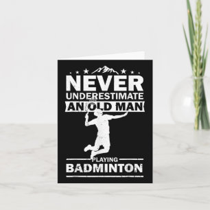 Cartão Jogador de Badminton Feminino Masculino Peteca Eng