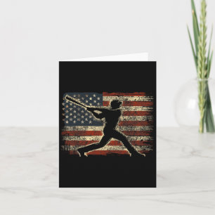 Cartão Jogador de Baseball Americano Flag Baseball Beball