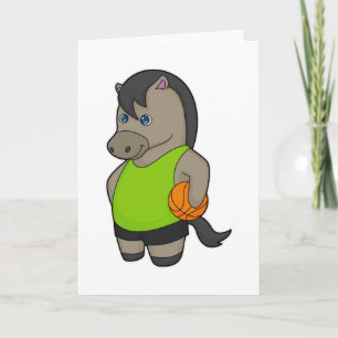 Cartão Jogador de basquete a cavalo Basquete