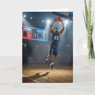 Cartão Jogador de Basquete de Aniversário Número 67