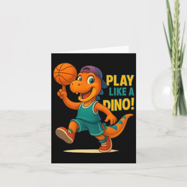 Cartão Jogador de Basquete Dinossauro Legal Esportivo Div (Frente)