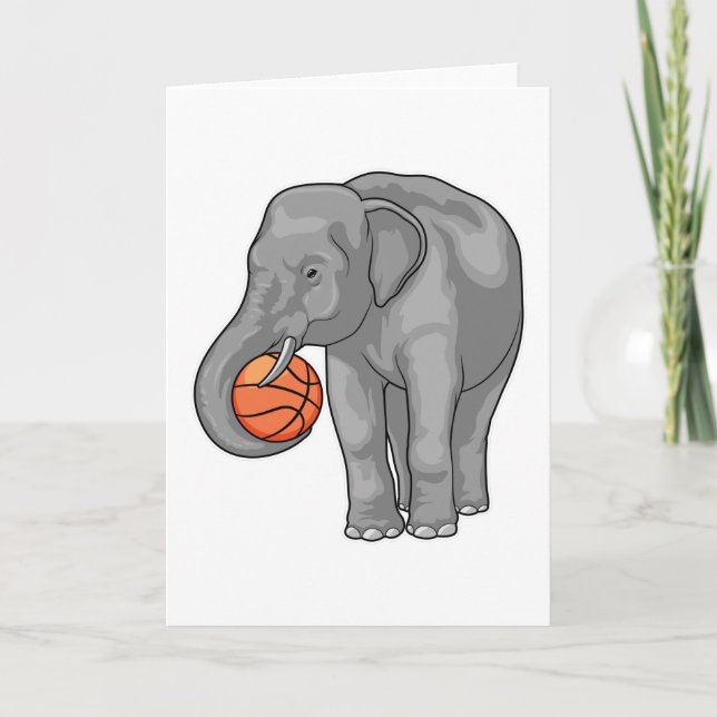 Cartão Jogador de basquete Elefante Basquetebol (Frente)