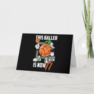 Cartão Jogador de Basquete Engraçado de 11 Anos de Idade