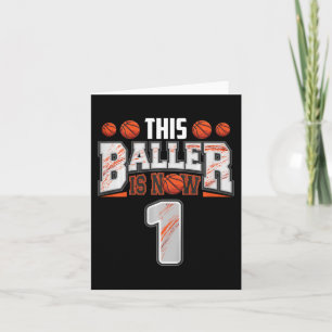 Cartão Jogador de basquete infantil menino de 1 ano de ba