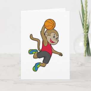 Cartão Jogador de basquete macaco Basquete