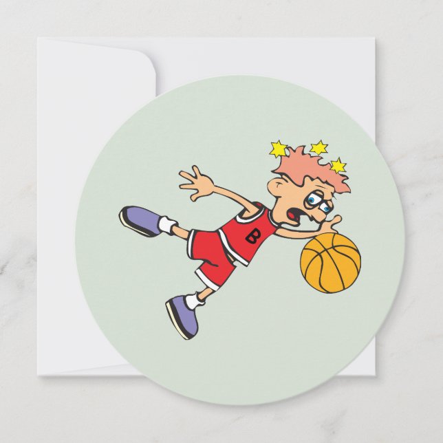 Cartão Jogador de basquete perder bola no jogo (Frente)