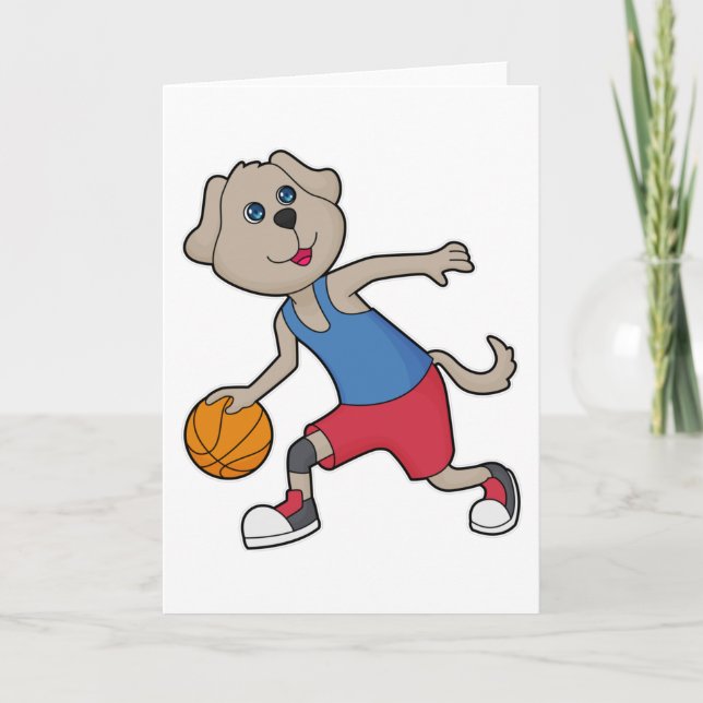 Cartão Jogador de Basquetebol Cão Basquetebol (Frente)