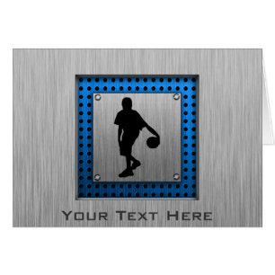 Cartão Jogador de basquetebol de alumínio escovado do