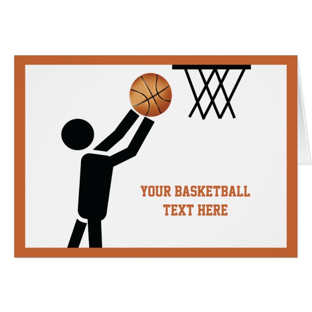 Cartão Jogador de basquetebol personalizado (Frente Horizontal)