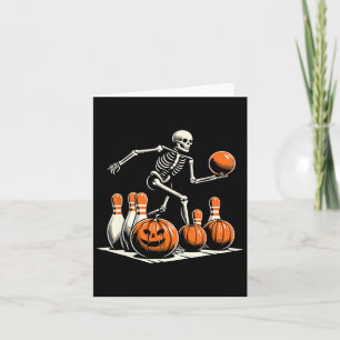 Cartão Jogador de Boliche do Skeleton Engraçado Bowler Ha