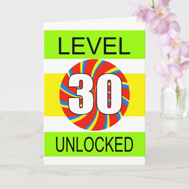 Cartão Jogador de Computador aniversário de 30 anos (Orquídea)