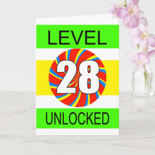 Cartão Jogador de computador de 28 de aniversário