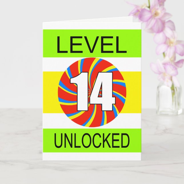 Cartão Jogador de Computador de Aniversário 14 (Orquídea)