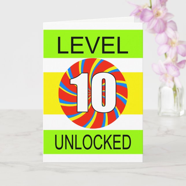 Cartão Jogador de Computador do 10º Aniversário (Orquídea)