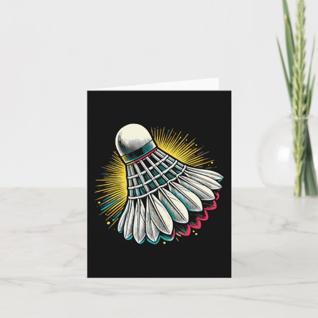 Cartão Jogador de Dminton Engraçado Design 22 (Frente)