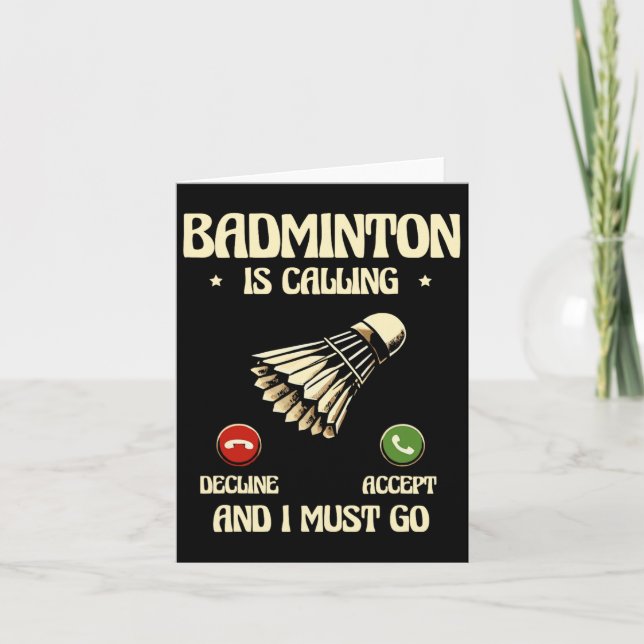 Cartão Jogador de Dminton Engraçado Design 28 (Frente)