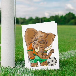 Cartão Jogador de futebol de elefante - Animal de esporte