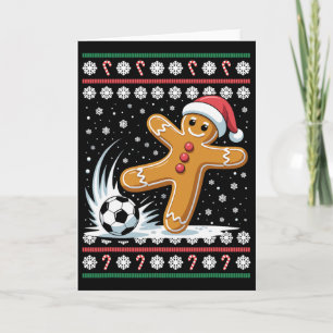 Cartão Jogador de Futebol de Pão de Mel Suéter de Natal F
