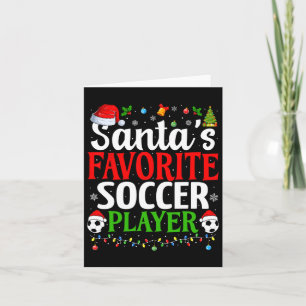 Cartão Jogador de futebol favorito do Papai noel Xmas, Na