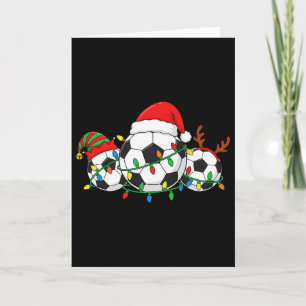 Cartão Jogador de Futebol Natal Chapéu de Papai Noel Xmas