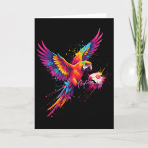 Cartão Jogador de Futebol Papagaio Arte Tinta Salpico
