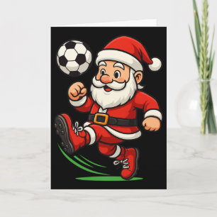 Cartão Jogador de Futebol Santa Natal Xmas Meninos Homens