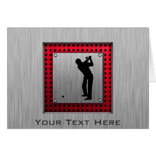 Cartão Jogador de golfe de alumínio escovado do olhar