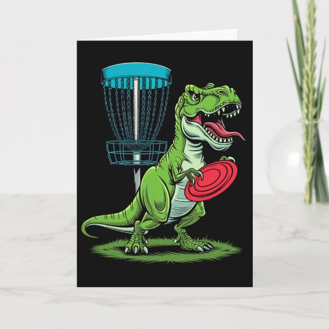 Cartão Jogador de Golfe de Disco Dinosauro Engraçado T-re (Frente)