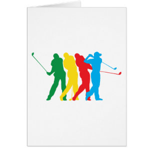 Cartão Jogador de golfe no movimento