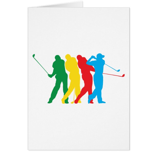 Cartão Jogador de golfe no movimento (Frente)