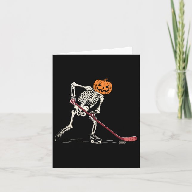 Cartão Jogador de Halloween do Hockey Skeleton Jogador de (Frente)