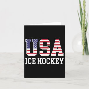 Cartão Jogador de Hockey com Bandeira dos Estados Unidos 