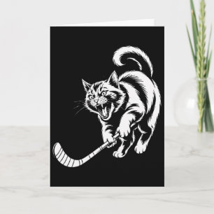 Cartão Jogador de Hóquei de Gato Equipe de Amantes de Hóq