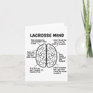 Cartão Jogador de Lacrosse Cérebro Engraçado Lacrosse Pia