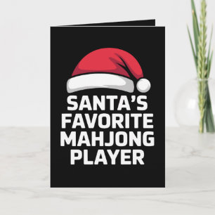 Cartão Jogador de Mahjong Favorito do Papai Noel Jogo de