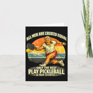 Cartão Jogador de pickleball engraçado de 70 anos de idad