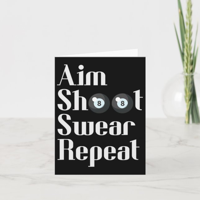 Cartão Jogador de Piscina de 8 bolas engraçado Billiards  (Frente)