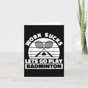 Cartão Jogador de Raquete de Badminton - Equipe Quadra Pe