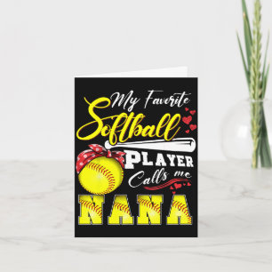 Cartão Jogador de softball favorito chama vovó dia das mã