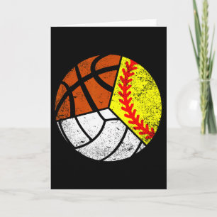 Cartão Jogador de Softbol Volei Basquete Bola Engraçado S