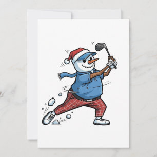 Cartão Jogador de Tênis Boneco de Neve Natal 2026 Feriad
