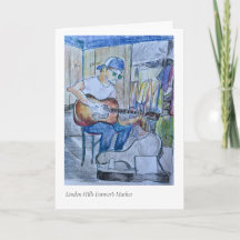 Jogador de violão no mercado de fazendeiros Linden