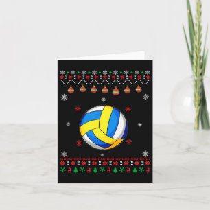 Cartão Jogador de Voleibol Design Ugly Xmas Correspondend