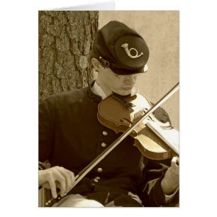 Cartão Jogador do violino da guerra civil